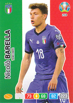 Nicolo Barella Italy Panini UEFA EURO 2020#218